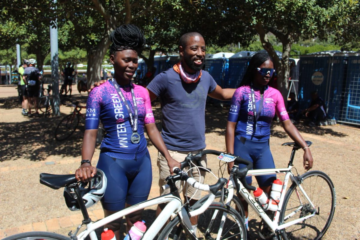 KhaltshaCycles's tweet photo. A truly special day for #KhaltshaCycles and #WinterGreenBarrierBreakers seeing our girls take on the 109km @CTCycleTour. This has been part of our goal and we're very proud to have achieved it but it wouldn't have been possible without You the donors.

Thank you! https://t.co/Gxm5adQ6kl