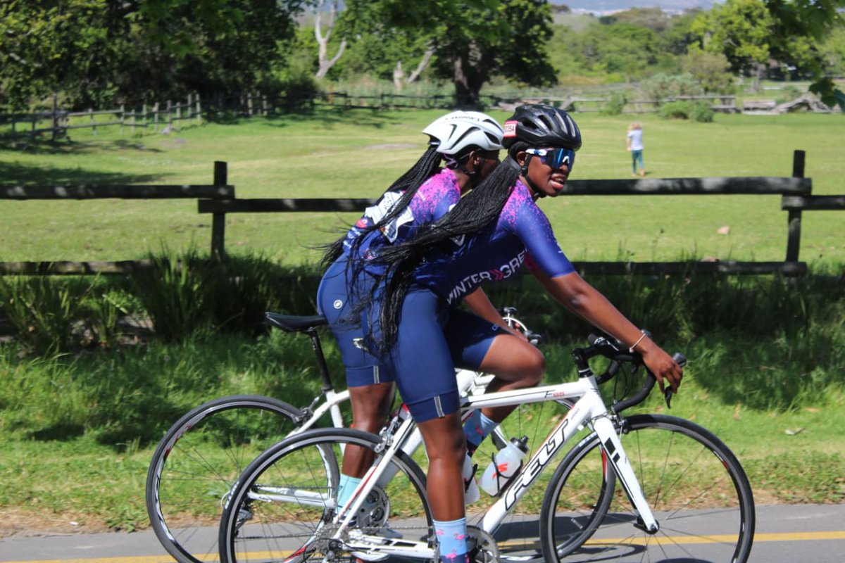 KhaltshaCycles's tweet photo. A truly special day for #KhaltshaCycles and #WinterGreenBarrierBreakers seeing our girls take on the 109km @CTCycleTour. This has been part of our goal and we're very proud to have achieved it but it wouldn't have been possible without You the donors.

Thank you! https://t.co/Gxm5adQ6kl