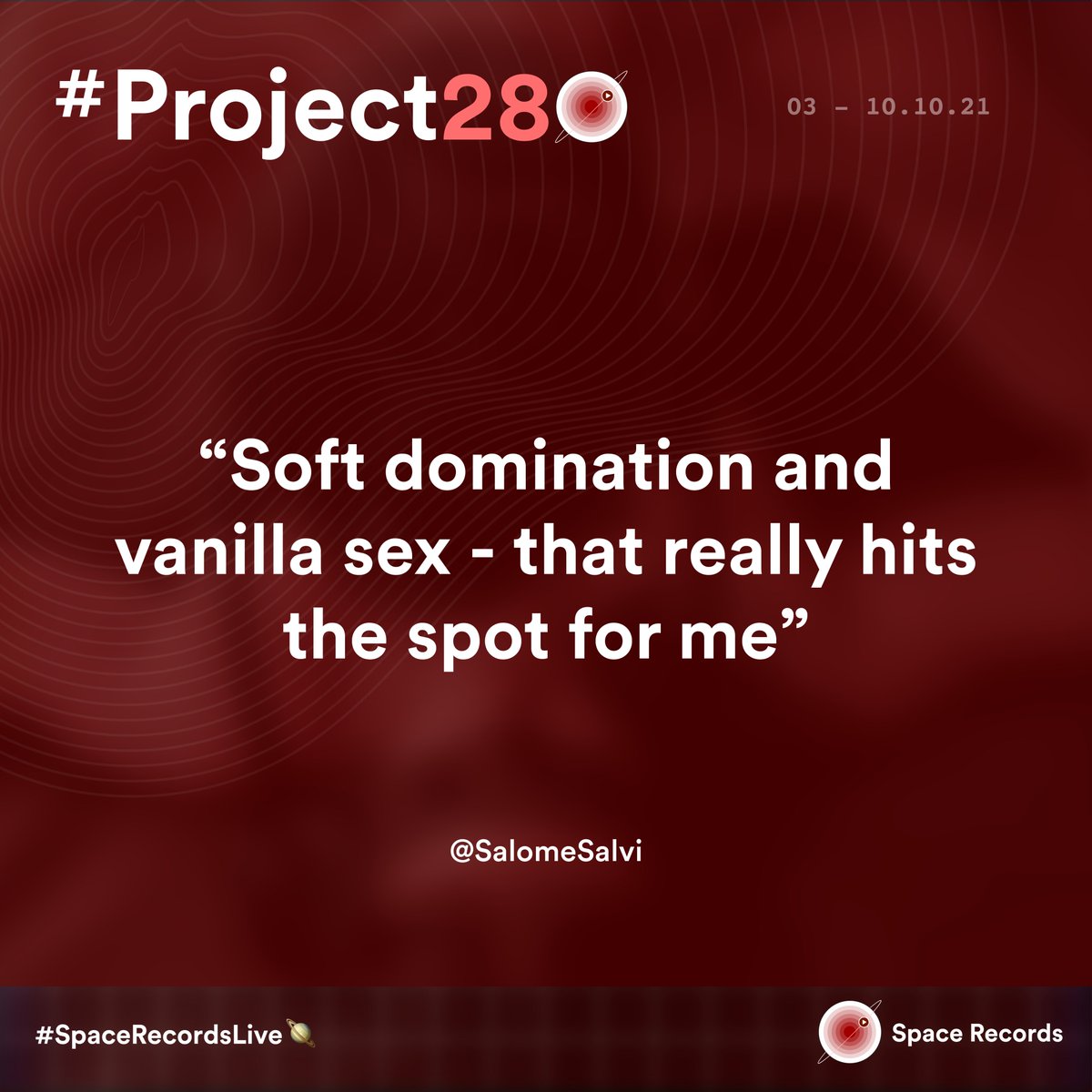 SpaceRecordsSPO's tweet photo. Here's what @SalomeSalvi has to say. Ikaw? What's good sex for you?

#Project280🪐 #SpaceRecordsLive🚀 https://t.co/Rb1FN0iK2B