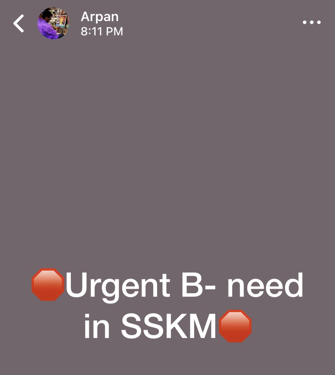 rishi7_roy's tweet photo. #India #Kolkata #KolkataCovidCare #KolkataCovid #COVIDEmergency #CovidResource #covid19help 

Urgent B Negative SSKM https://t.co/w95QzBaa1G