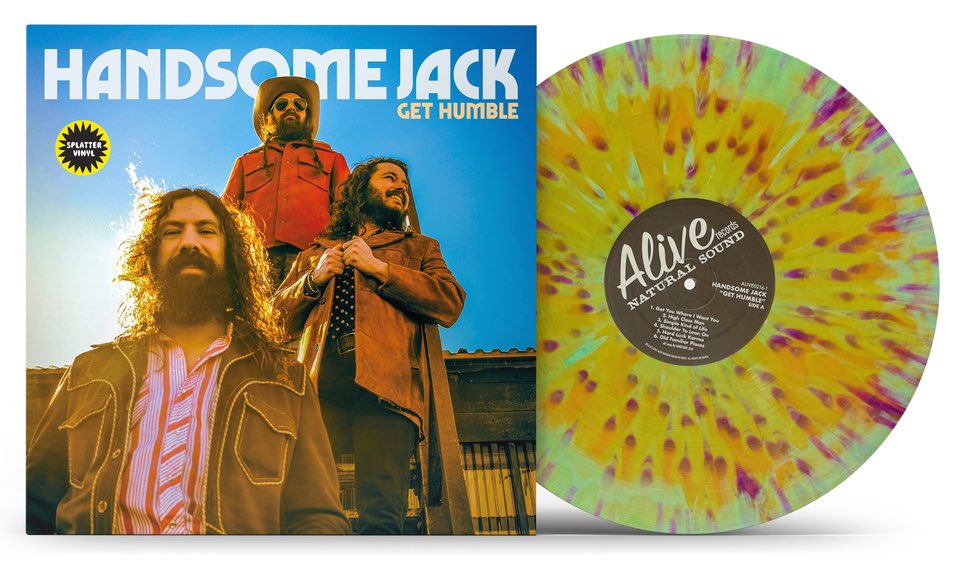 HandsomeJackBnd's tweet photo. The new album “Get Humble” is available now through the Bomp Store! And it’s the only way to it before it becomes available for streaming! Get it on Limited Ed Splatter Vinyl https://t.co/oXcARzx4co https://t.co/y6eFx3ZgGg