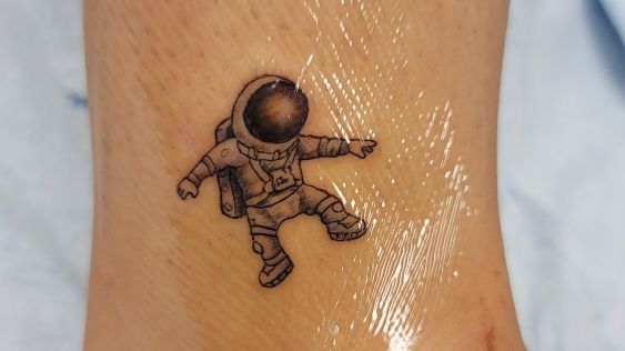 Astronaut tattoo I got done by Christen Kleinfelter today  Tattoo Machine  Gun Jeffersonville Indiana  rtattoos