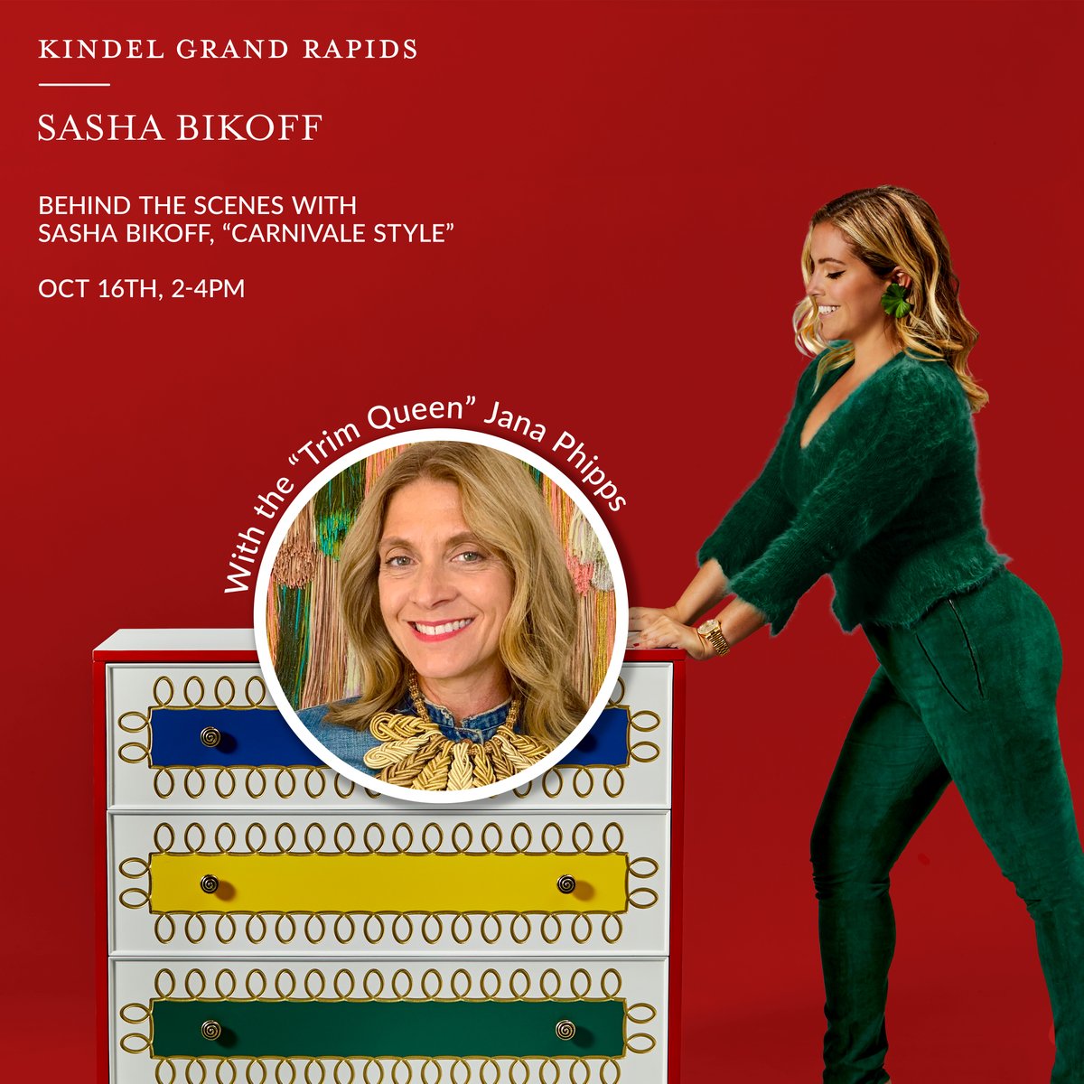 We can't be more excited to sit down with our friends <a href="/sashabikoff/">Sasha Bikoff</a> and <a href="/trimqueen/">TrimQueen - Product/Strategy Marketing/Mentoring</a> and talk about Sasha's process and inspiration for her collaborative Loop de Loop chest with Kindel. #collaboration #designers #hpmkt #custom #color #benchmade #handcrafted #furniture