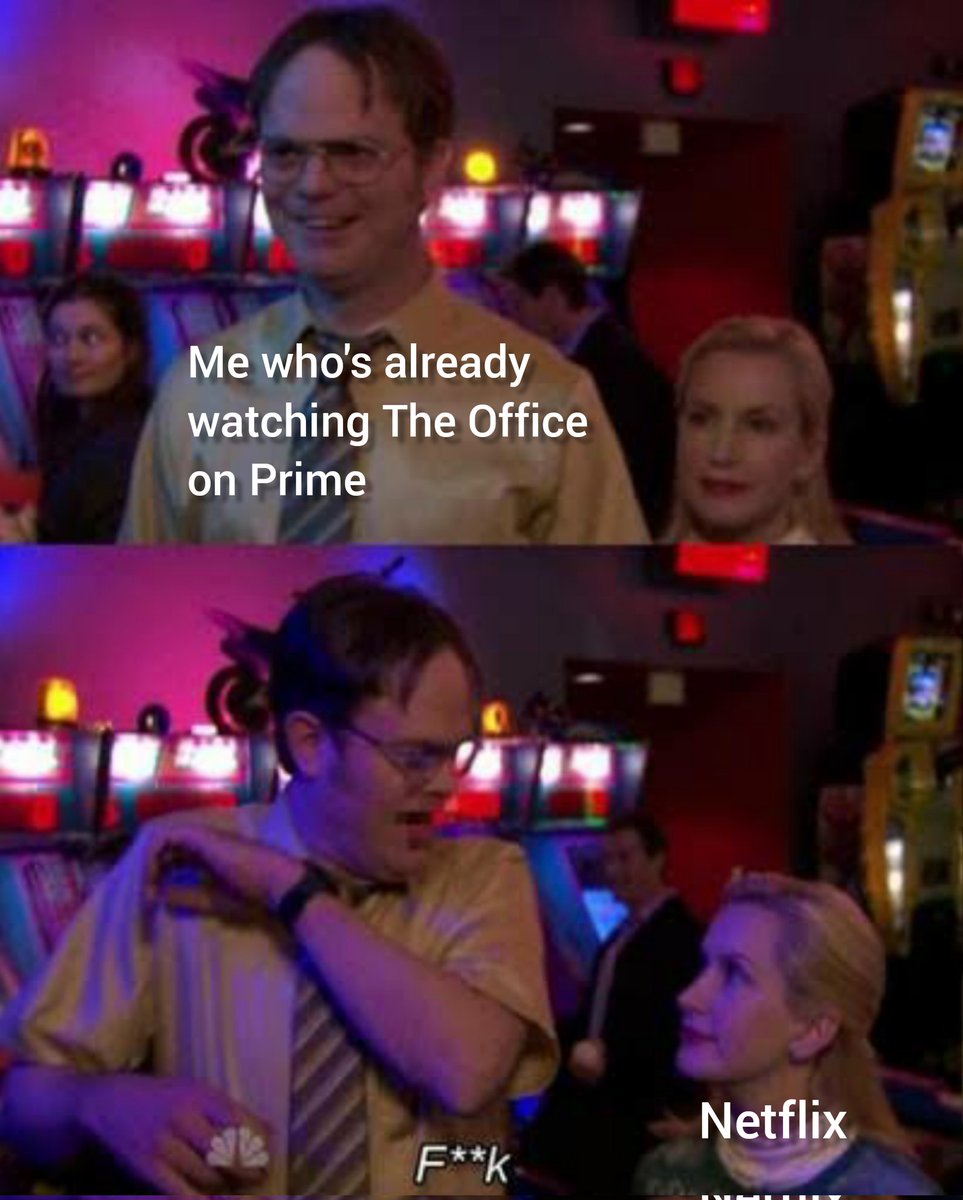 pranshulism's tweet photo. Netflix is like that kid who always comes late in class.
#Netflix #TheOffice #PrimeVideo #dwight https://t.co/LgH0oOM6J5