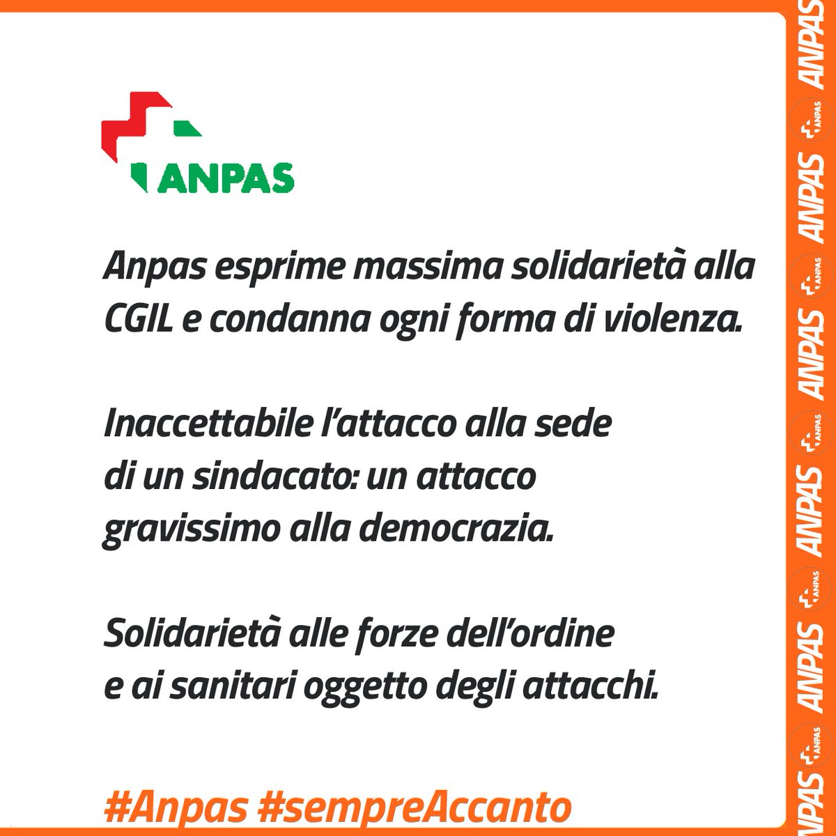 Anpasnazionale's tweet photo. Attaccare @cgilnazionale è un gravissimo attacco alla nostra democrazia

#Anpas https://t.co/N00BnhGz1n
