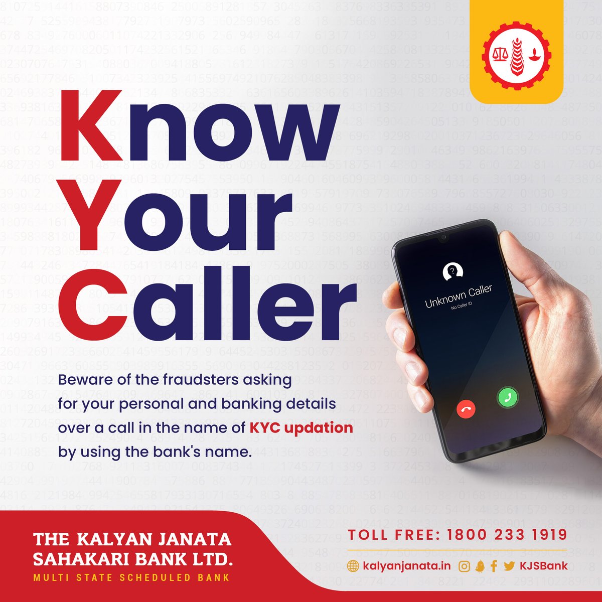 KJSBank's tweet photo. Never respond to emails/embedded links/calls asking you to update or verify User ID/Password/PIN/CVV,etc. Inform us about such email/SMS or phone call.
Immediately change your passwords if you have accidentally revealed your credentials.
#besmartbesecure #kalyanjanatabank #KJSB https://t.co/Lpenny0d1l