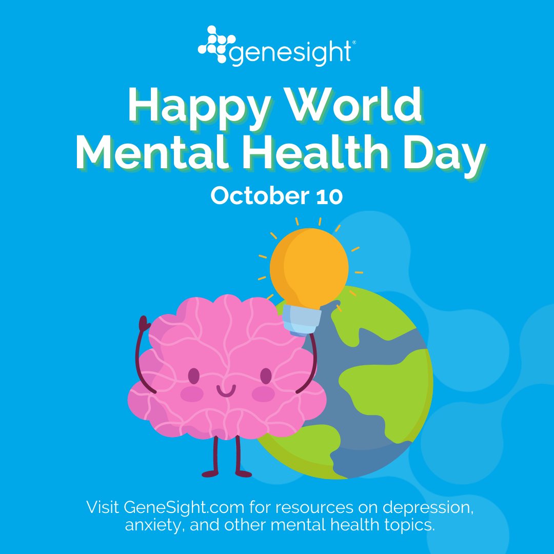 GeneSight's tweet photo. #WorldMentalHealthDay was established on October 10, 1992. Nearly 30 years later, society’s understanding of #mentalhealth has evolved to be much more informed &amp; compassionate. https://t.co/Y1vSjAkXKv