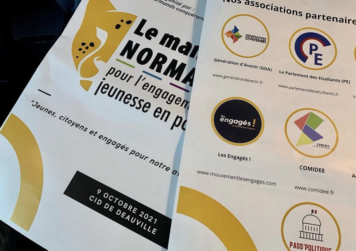 ObservEurope's tweet photo. .@PassPolitique était présent à Deauville pour la signature et l’adoption du Manifeste Normandie pour l’engagement de la jeunesse en politique ✍🏻

Merci aux @LJNConquerants pour cette journée, et bravo à @LenotreG pour l’organisation ! 

#ManifesteNormandieJeunes https://t.co/l9bGBXnkqw