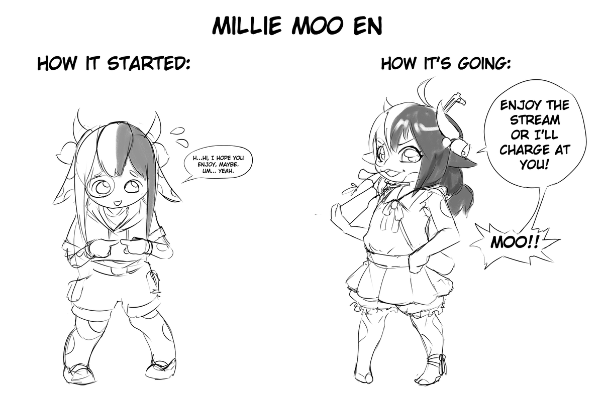 Toad_of_sky's tweet photo. Quick warmup doodle of @milliemooEN, she's really come a long way since her debut! #millieart https://t.co/JgfFE9vNvr