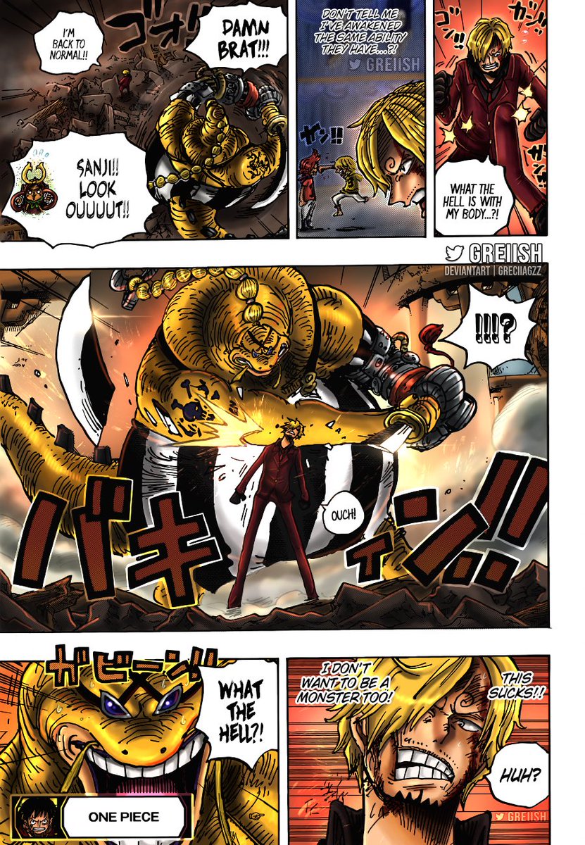 شيكـا🀄️ on X: #حرق_ون_بيس One piece 1034 - Coloring✨, Sanj & Queen