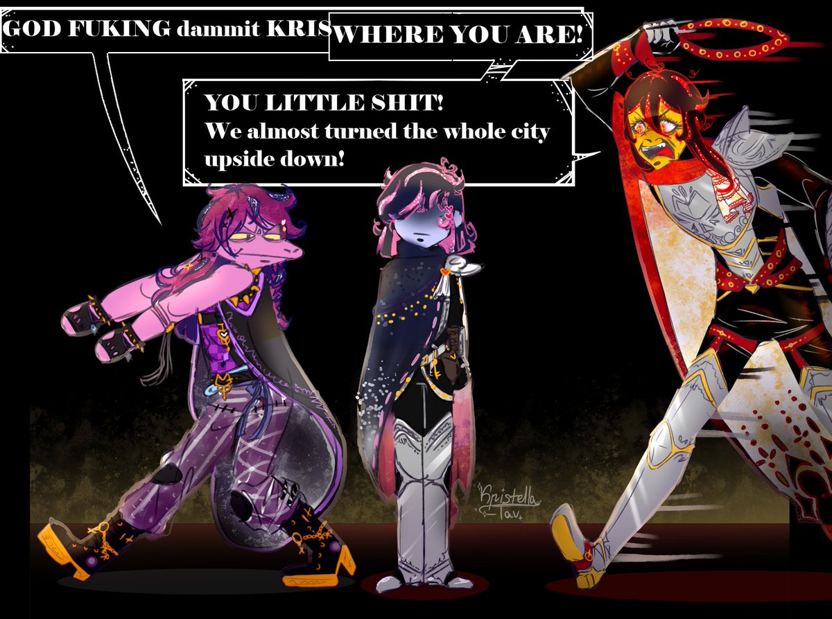 kristella_lav's tweet photo. GOD FUCKING damnit KRIS where the FUCK are we!?
#deltarune #deltarune_au #deltaruneau #au #Undertale #Underale_AU #spirittale #Frisk
#Kris #Susie #Procreate #procreateart #art #drawing #digitalart https://t.co/ESknOvn0Oi