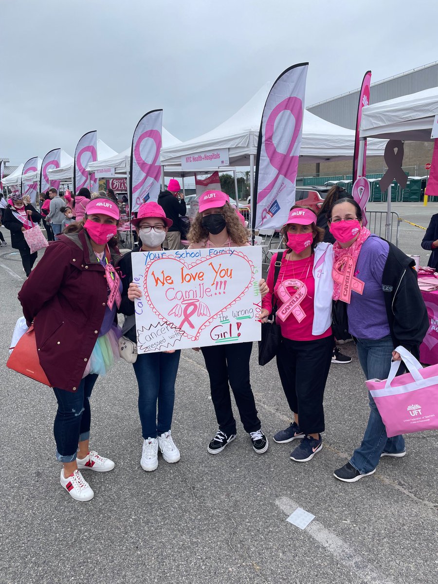 UFT's tweet photo. PS 177 members are making strides against breast cancer today in support of their payroll secretary 💗 #StridesUFT @MakingStrides https://t.co/Ks0RHBahdK
