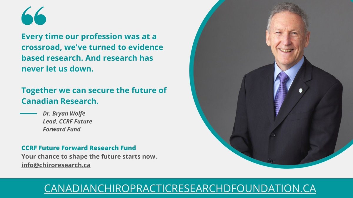"My future gift to CCRF means I can continue to make a difference. I can’t think of a better way to be remembered." Dr. Bryan Wolfe <a href="/CanChiroAssoc/">Canadian Chiropractic Association</a> #chiropractic #legacy #ccrf #research