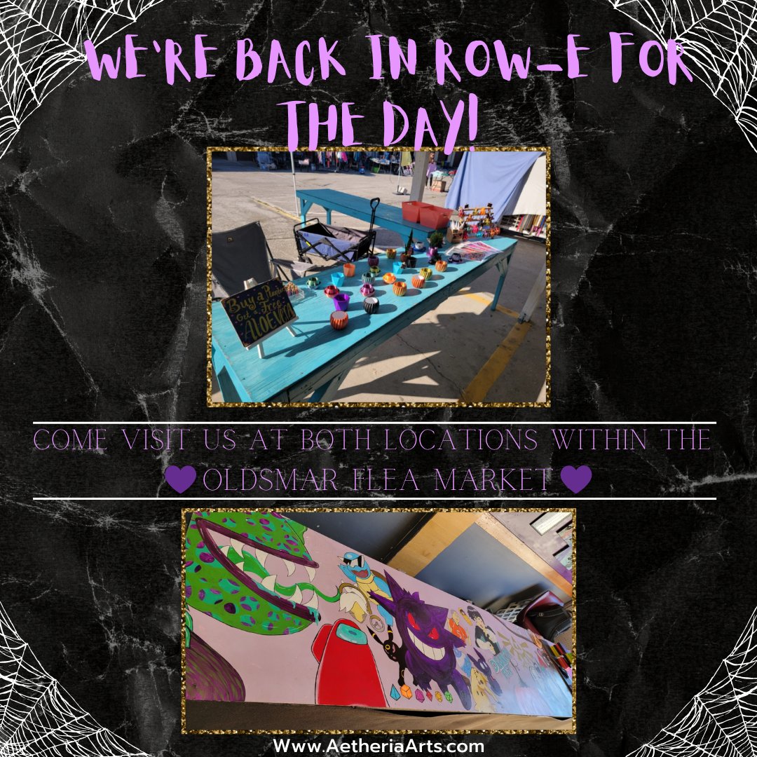 AetheriaArts's tweet image. Surprise!! We&apos;ve decided to conquer the world today, starting with the Oldsmar Flea Market!! We can&apos;t wait to see you either at our table (Row E #10), or at our usual shop in Building I 14 East! 💜~R+D~💙

#3Dprinting #OldsmarFleaMarket 
#localartist #entrepreneur #supportlocal