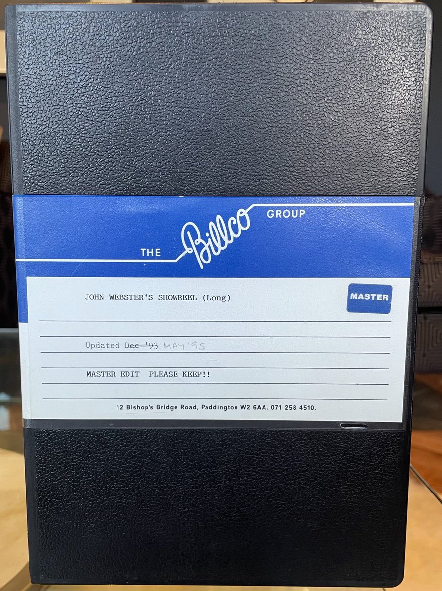 I came across this going through old boxes today. 2 days after John died they cleared his office. I spotted this in a skip in the car park below the Bishops Bridge Rd building. The Master’s Master Reel in the bin. It weighs a tonne because there is so much tape/content on it…