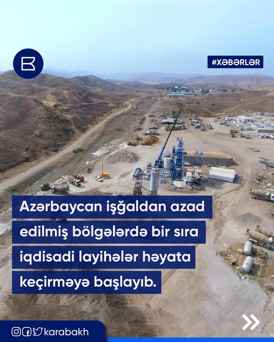 QarabaghAZE's tweet photo. 🇦🇿continues work on its long-term masterplan to create economic conditions for the reconstruction of the de-occupied regions.The work is well underway, from gold mining in Kelbajar to power station infrastructure and industrial parks in Jebrayil.

Credits: @thecaspianpost https://t.co/djuiH4x6fD