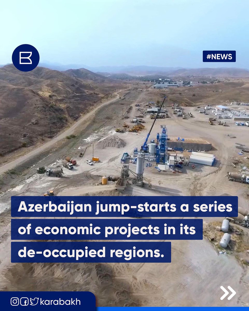 QarabaghAZE's tweet photo. 🇦🇿continues work on its long-term masterplan to create economic conditions for the reconstruction of the de-occupied regions.The work is well underway, from gold mining in Kelbajar to power station infrastructure and industrial parks in Jebrayil.

Credits: @thecaspianpost https://t.co/djuiH4x6fD