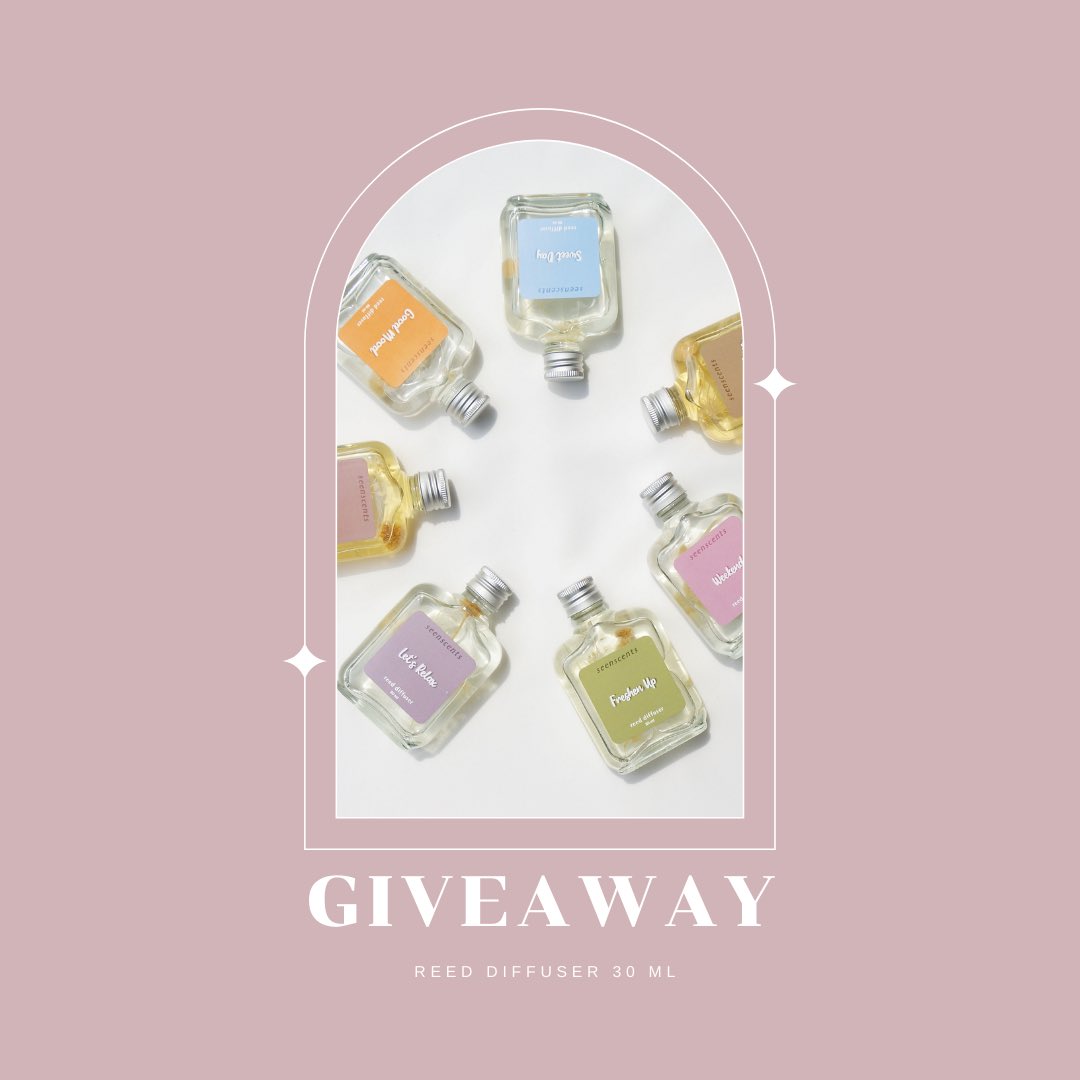 seenscents_th's tweet photo. กิจกรรม Giveaway 🌈
สุ่มแจก reed diffuser 🌷 ก้านไม้หอมระเหย 

🌷 แจกฟรี 3 รางวัล ขนาด 30 ml 🌷

กติกา
1. กดฟอล seenscents_th
2. รีทวิตโพสนี้
3. replyใต้โพสนี้ ว่าอยากได้กลิ่นไหนกันงับบ

🌼 ประกาศผลวันที่ 17/10 รอลุ้นกันได้เลยค่าาา https://t.co/9DCRS8MapR