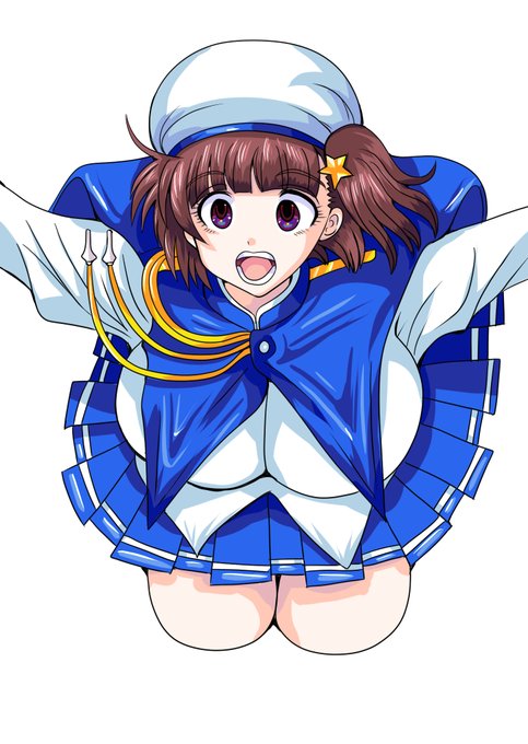 あかずきんに飛び込む若葉を描きました。 