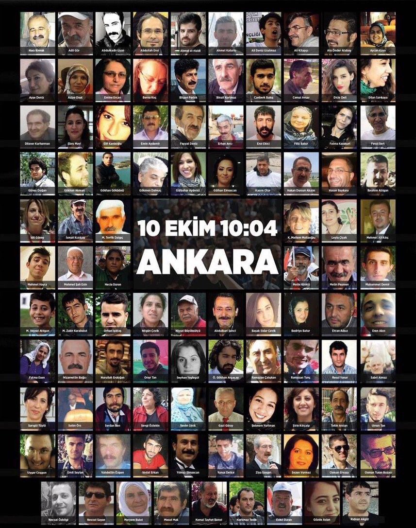 Katliamın üzerinden 6 yıl geçti, sorumluları ve azmettiricileri biliyoruz ve asla unutmuyoruz. Hesabı sorulana kadar öfkemiz geçmeyecek! #10Ekim6Yıl