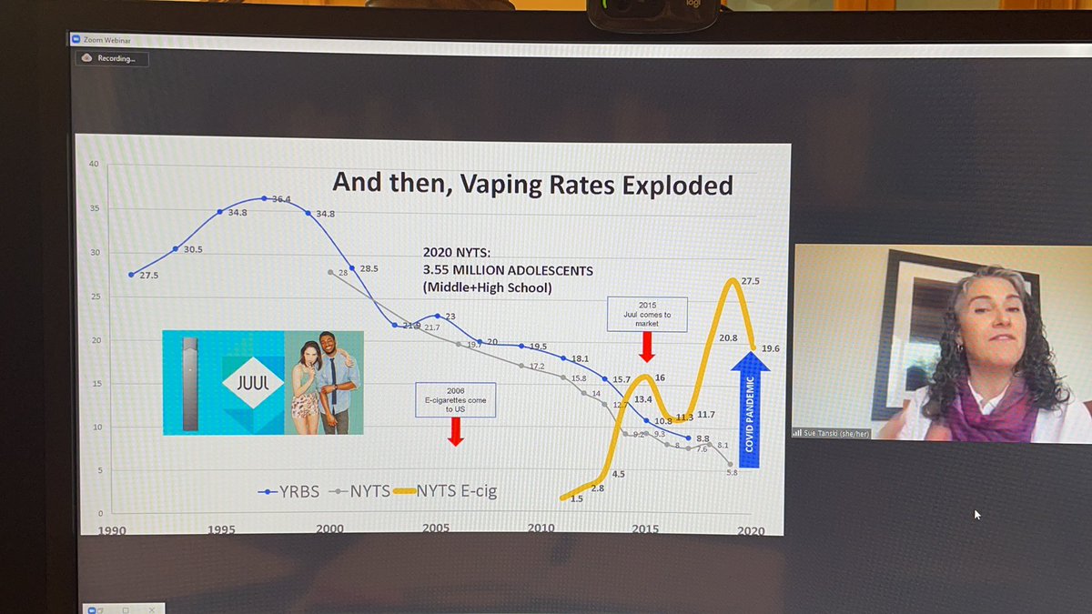 Listening to Dr. Sue Tanski give an amazing talk at the AAP NCE Section on Nicotine and Tobacco Prevention and Treatment Session! She was joined by two other fantastic speakers Drs. Maria Rahmander and Valerie Gribben! #aapnce #AAP