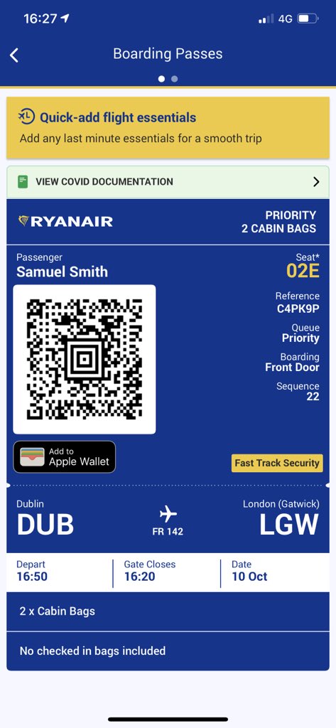 sam_smith_47's tweet photo. @Ryanair shocking service. Paid for priority boarding to be told we have “checked out” and can’t get on the plane. Then not spoken to until everyone boarded to tell them it’s a mistake. Awful service for regular customers sort it out https://t.co/vWWrqyHlYI