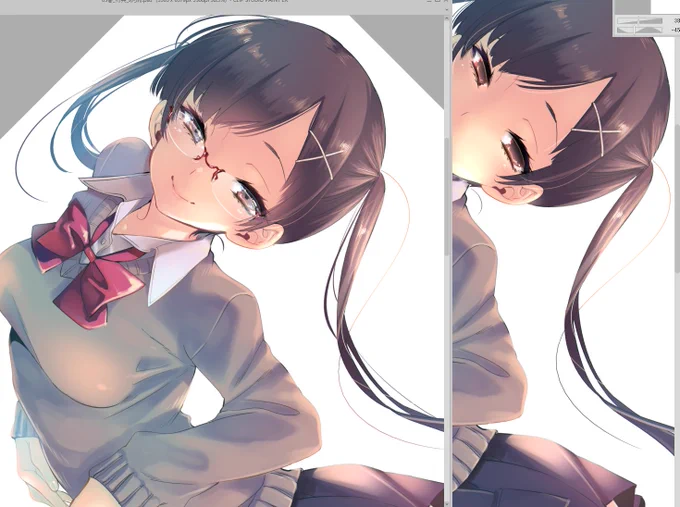 #進捗
当時メガネ描かなかった理由が思い出せないので描き足しておきました 