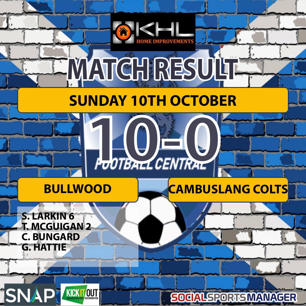 Back to winning ways in the league in style today. Some good moves put together and some lovely finishes from the boys. 

MOTM - Stephen Larkin

All the best to Cambuslang for the rest of the season.