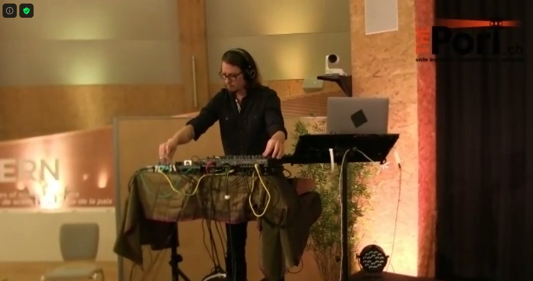 theportatcern's tweet photo. Enjoying "Harmony" - electronic music piece by #artist #GuySchneider from #Geneva #live at #THEPort2021 #humanitarian #hackathon from the Globe of Science and Innovation at @CERN https://t.co/mz7sRltETU