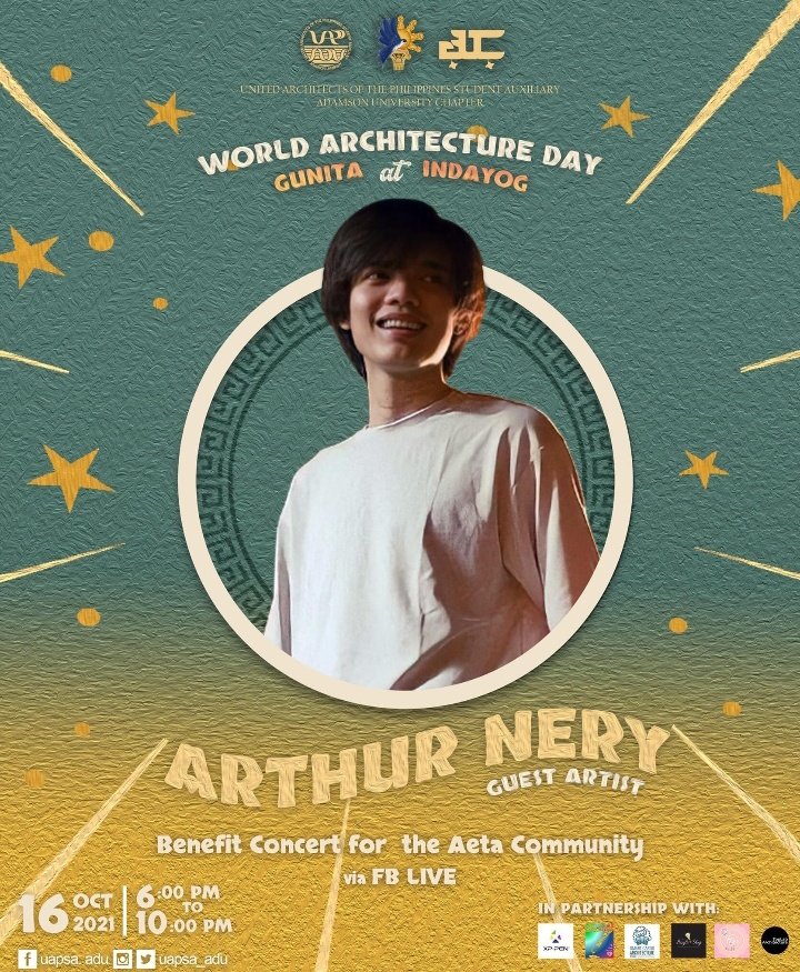 MgaBinhiNiNery's tweet photo. Hi! @ArthurMNeryy will be the ‘Guest Artist’ on “Gunita at Indayog Online Benefit Concert” this coming October 16! This event is a Benefit Concert for Aeta Community! 🌱❤ 

Register for E-Concert:
https://t.co/6CleV7Vg3L https://t.co/XqS9qBEwFi