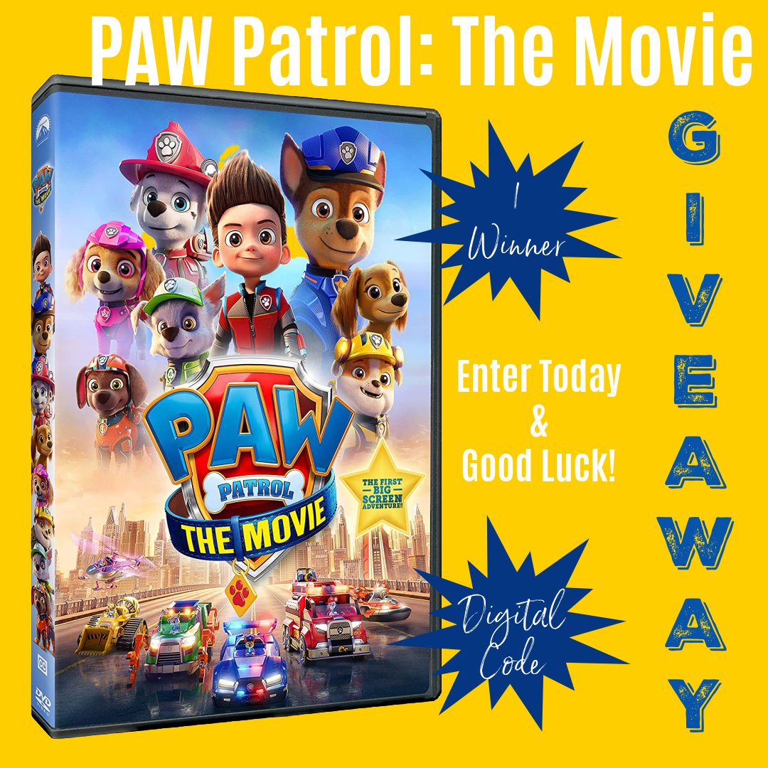 DeliciouslySavv's tweet photo. 🎉Giveaway Alert🎉The Paw Patrol: The Movie Digital Copy Giveaway! (1 Winner ~ Ends 11/07) #FallGiftGuide2021🍂
Enter Today & Good Luck👉https://t.co/frcacINgci via @DeliciouslySavv https://t.co/yeyFVEoI2x