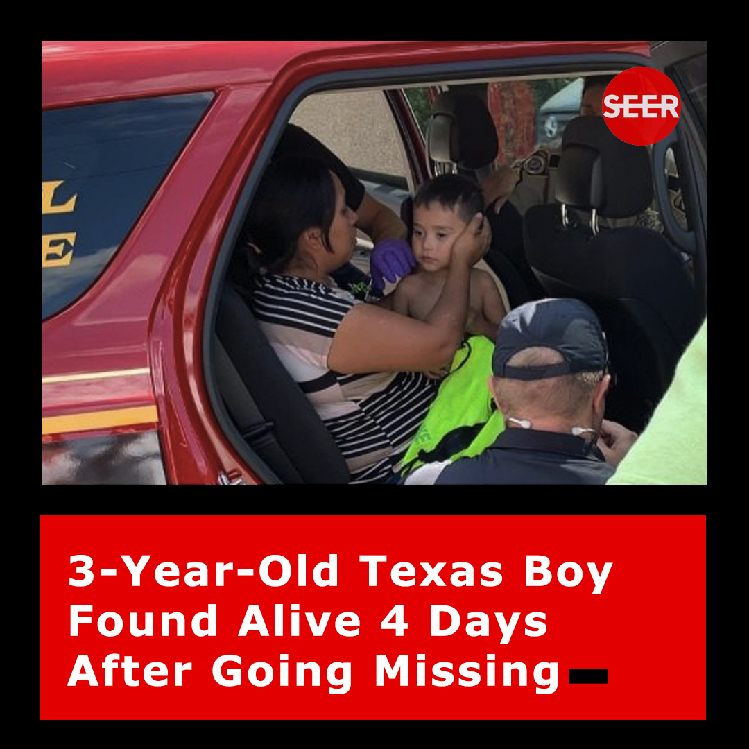 Seer_media's tweet photo. A 3-year-old boy that went missing 4 days ago has been found alive, authorities confirm.

 #ChristopherRamirez was found about five miles from where he was said to have gone missing in Plantersville, #Texas. https://t.co/m29SESCCne