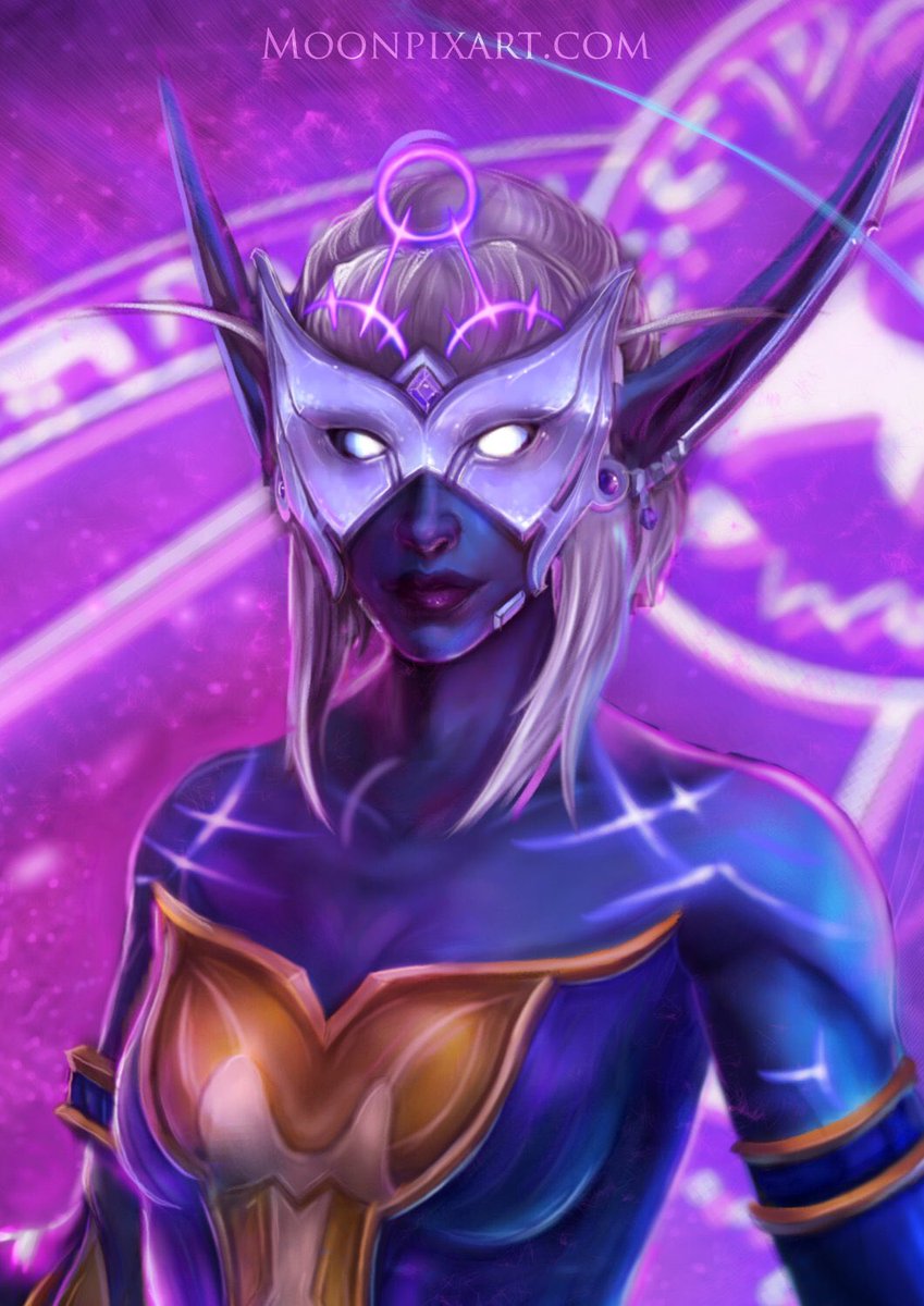 MoonpixStudios's tweet photo. #Art commission we made, Nightborne Elf mage from #Warcraft. Lots of fun #painting all this arcane magic! ✨ https://t.co/iFLzKhBMZH