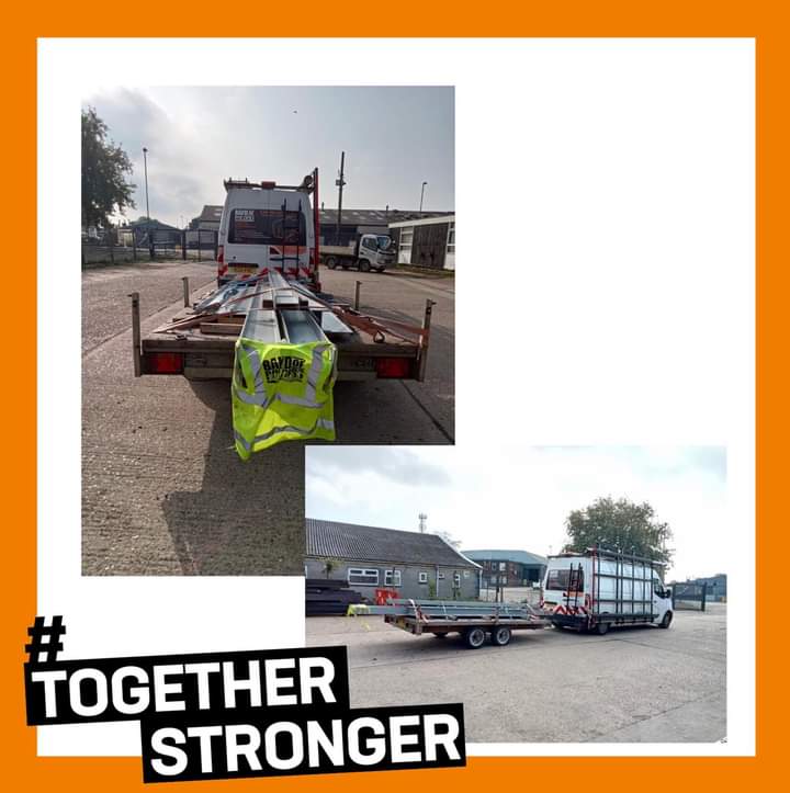 bandofbuilders's tweet photo. We would like to say a huge thank you to @RichardDombrow who has given up his weekend to travel from South Wales to North Wales via Norfolk to collect and deliver steels for #ChersProject. What an absolute legend ❤️❤️ #TogetherStronger https://t.co/kfOdW76o02