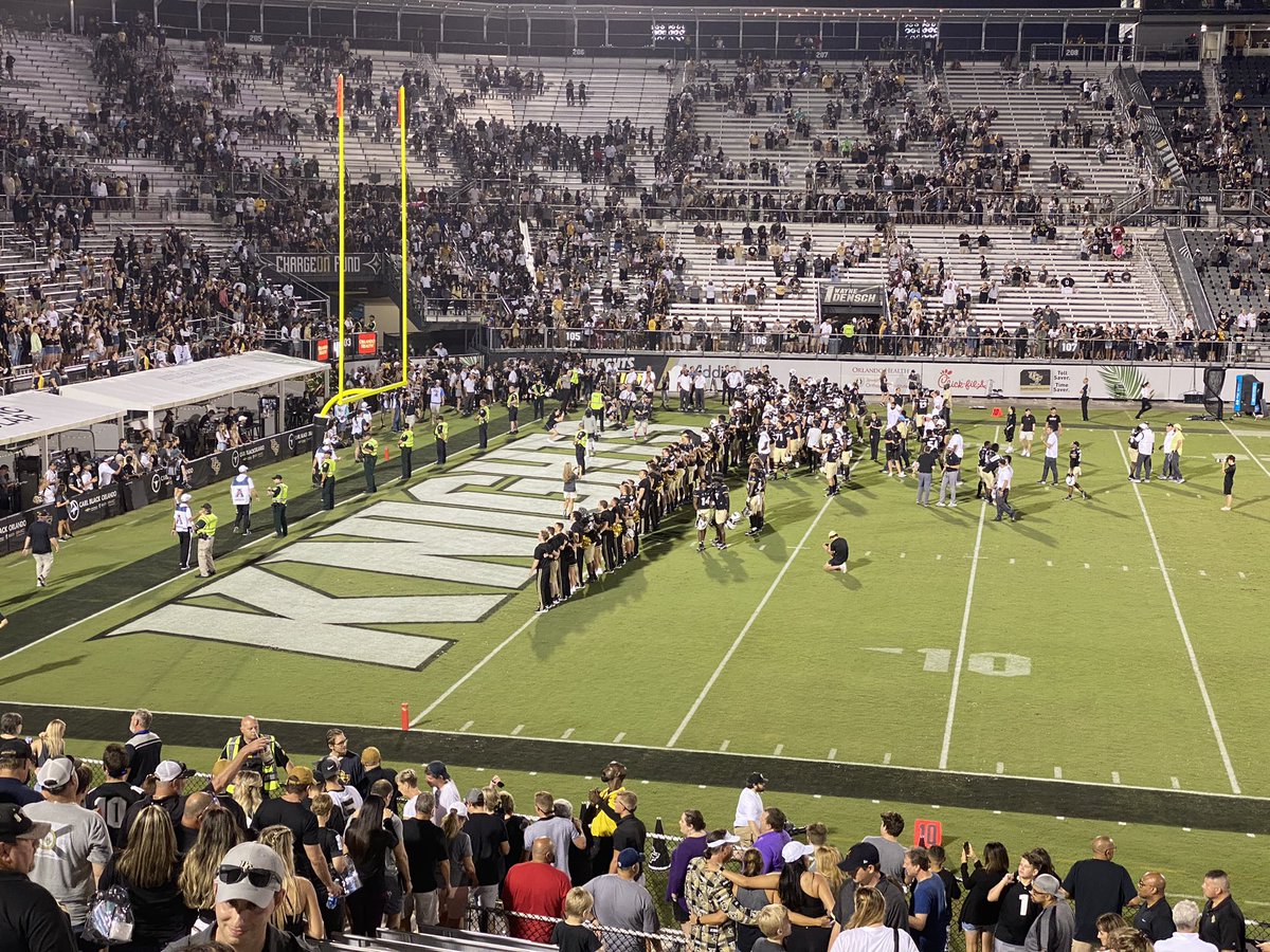 Coach Gus Malzahn "So proud of our guys!! They REFUSED to lose! Thank you Knight Nation for helping us get that win!! #ChargeOn" / Twitter