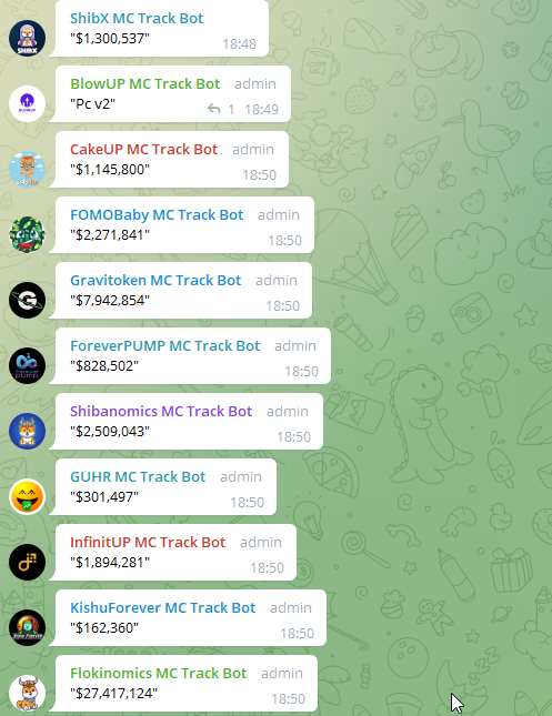 VaspList's tweet photo. Added @ShibXOfficial and @BlowUPchat to Market Cap Tracker Bots!

You can find them here: https://t.co/EEjtJ1e4pb

Now there are:
 
#Gravitoken #KishuForever #ShibX #BlowUP #CakeUP #GUHR #ForeverPUMP #InfinitUP #Shibanomics #Flokinomics #fomobaby 
11 Bots active 24/7
Join! https://t.co/1DB8eWAjpW