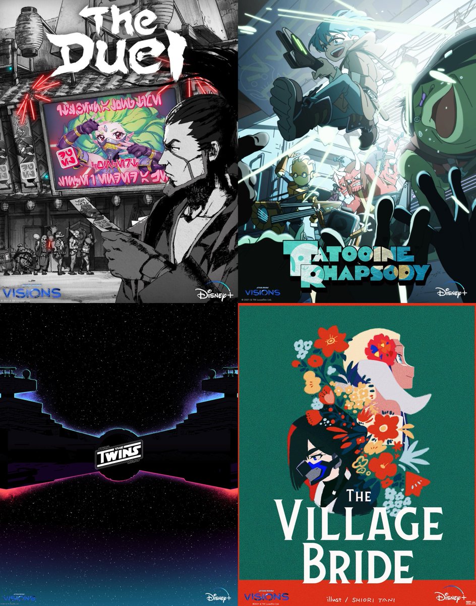 getFANDOM's tweet photo. These 'Star Wars: Visions' posters are wall-worthy 😍

(🎨 @geno_studio, @sciencesaru, @trigger_inc @colorido_eng, Production I.G, @KinemacINFO, Kamikaze Douga) https://t.co/Nm7RtivEyI