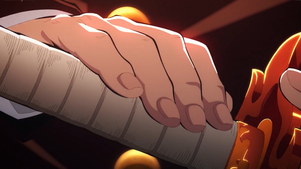 goboee's tweet photo. ufotable staff animated this rengoku's hand with pen in one hand and dick in the other cause there's no way https://t.co/PPFk6uSEHo