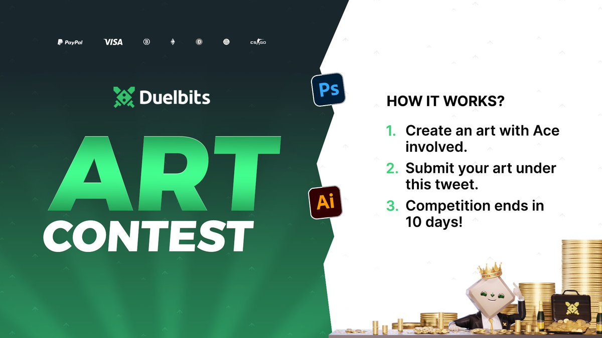 📢 It's time for another Art Contest - this time we've increased the prize pool to $500!

Create any art-work (Painting, 3D, digital, etc) with our Mascot involved for a chance to take a piece of the pie!

Winners announced in 10 days, must retweet! ⏰

🥇$250
🥈$150
🥉$100