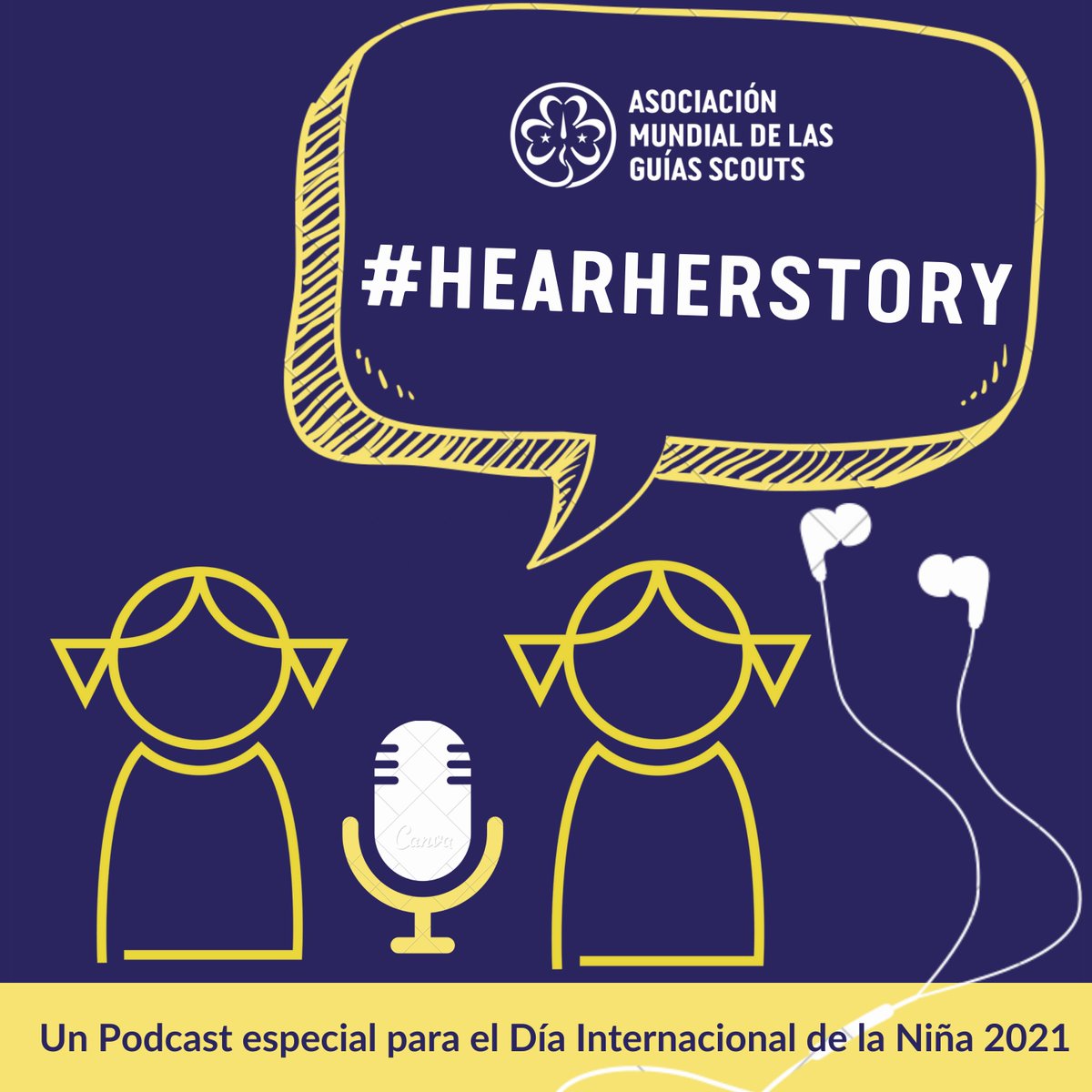 wagggsworld's tweet photo. For the first time in WAGGGS-IDG herstory, we're launching a series of podcasts to celebrate #InternationalDayoftheGirl!😍

#HearHerStory will feature guests who've taken action, delivered advocacy-related projects and made a difference.💪

Stay tuned for Episode 1 TOMORROW! https://t.co/uSoTUrJzjV