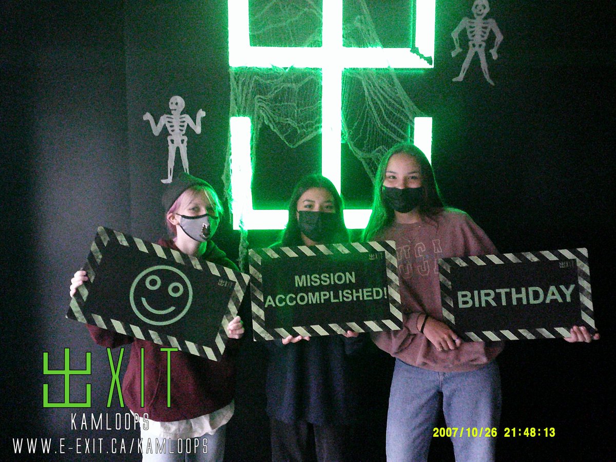 exitkamloops's tweet image. Here’s some of our awesome escapee’s from Oct 2nd- Oct 9th. Many failed and many succeeded! Test your wits today! #ExitKamloops #kamloopsescapegames
facebook.com/media/set/?set…