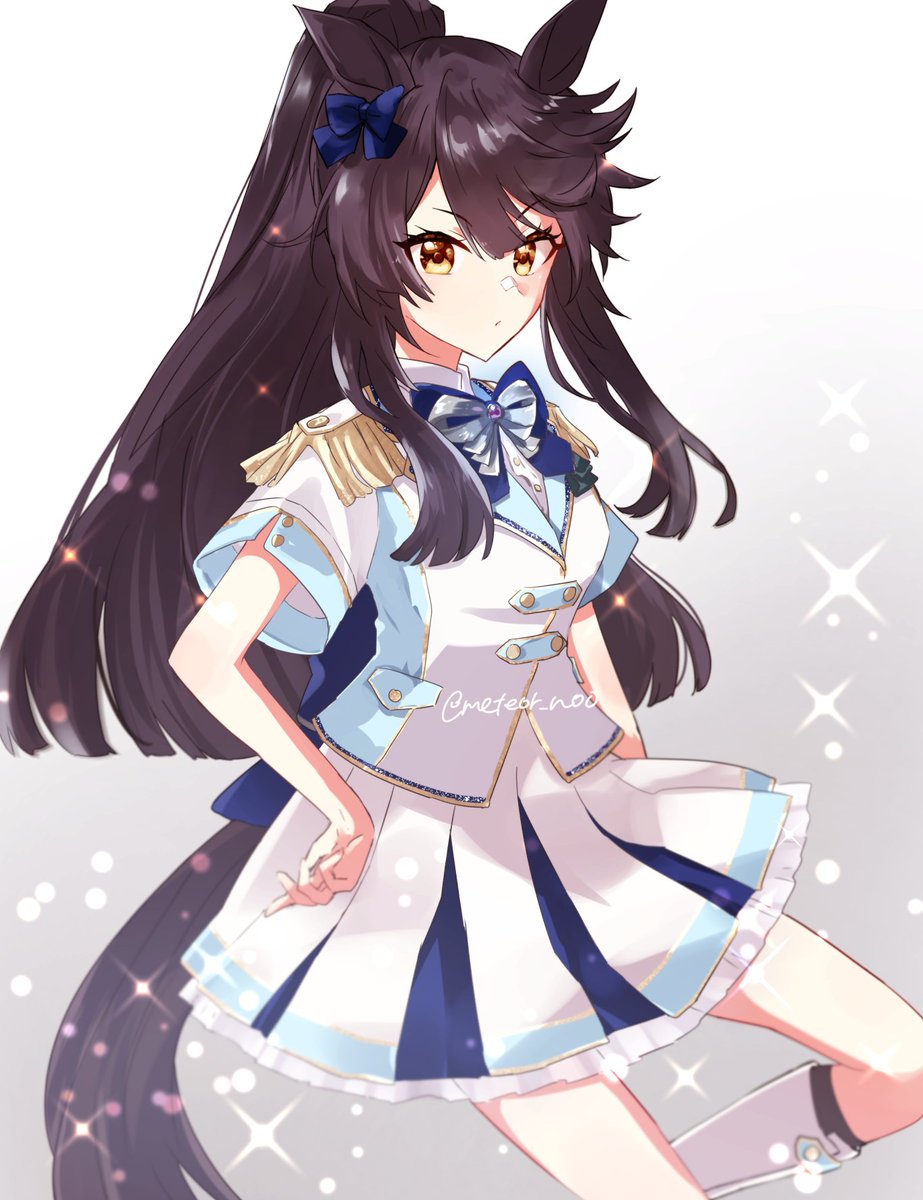 ウマ娘「シブヤノオトの新衣装可愛かったのでブライアンちゃんに着てもらった🥺💜 ゲーム」|ノルン☀️Skeb受付中のイラスト