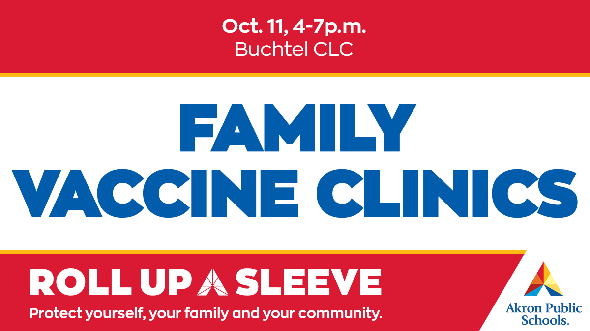 akronschools's tweet photo. Get a COVID-19 vaccine at our family vaccine clinic. Enter through the front doors, wear a mask and bring an ID. Learn more about eligibility and incentives: https://t.co/Q02J5WL7AP https://t.co/7s1SbaZZwH