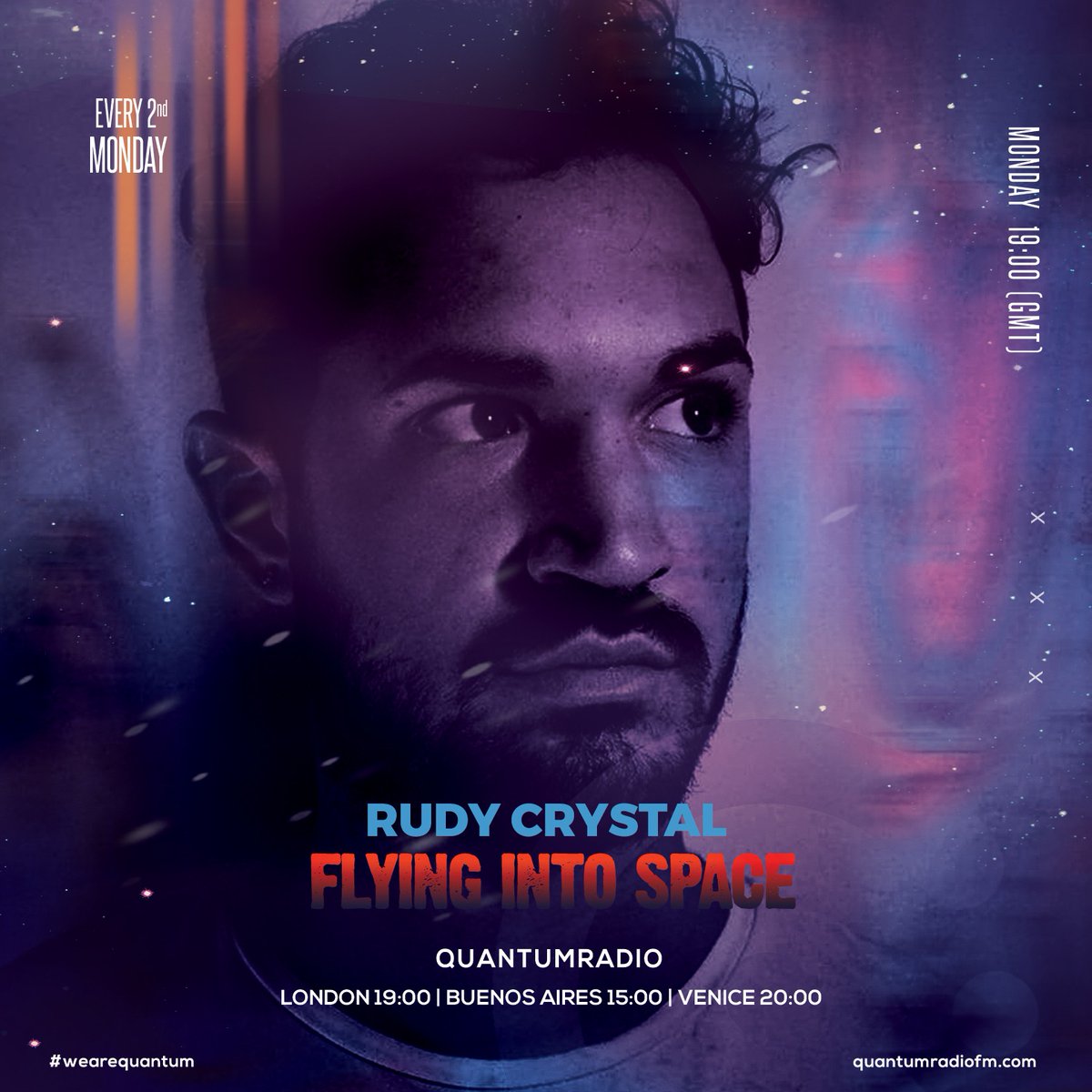 <a href="/quantumradiofm/">quantumRadiofm</a> presents
Flying Into Space by RUDY CRYSTAL
Episode 006 OCT2021 [QR exclusive]
// Rudy Crystal //

every 2nd Monday of the month
London 07:00 / 19:00 | Buenos Aires 03:00 / 15:00 | Venice 08:00 / 20:00

CHECK LINK IN BIO

#wearequantum