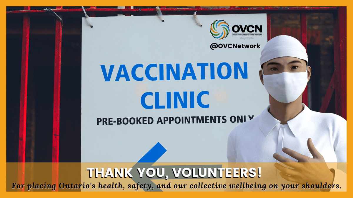 OVCNetwork's tweet photo. Thank you to all our volunteers who ensured the safety and health of others. Thank you for bearing the greatest responsibility for your communities and all of Ontario. We appreciate and are forever indebted to you. #thankyou #volunteers #volunteerism #StrongerTogether https://t.co/ZtR6b0tQoY