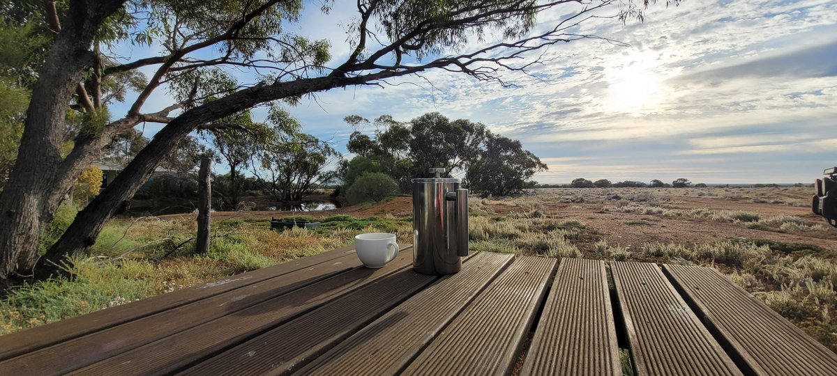 J_Stingemore's tweet photo. Not a bad view to enjoy my morning coffee and celebrate @BushHeritageAus 30th Birthday 

📸 #CharlesDarwinReserve #BadimiaCountry 

#ACuppaForTheBush #30YearsOfBush https://t.co/SRlzeCV15F