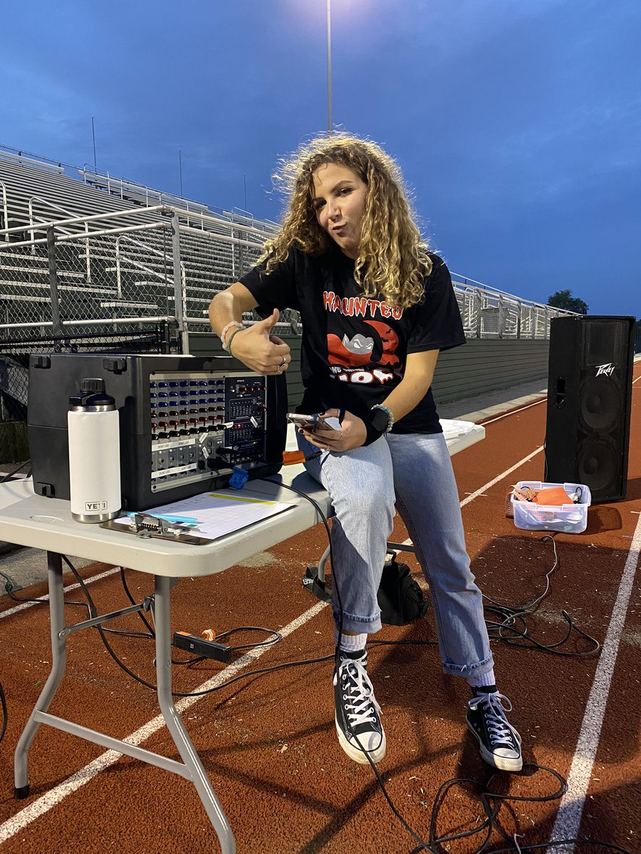 RosaAEveritt's tweet photo. DJ Melinda B in the #DragonStadium during #HOCO2021 Activities Night @LkOrionHS https://t.co/BngEPMNRFI