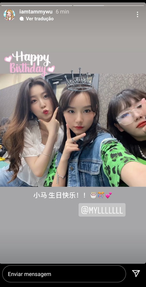 10.10 - Tammy via stories com a ma yuling e a xia yan no Instagram dando parabéns para a ma yuling!