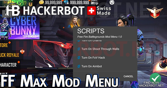 HackerBot on X: Get the latest working Hacks & Mods for Free Fire
