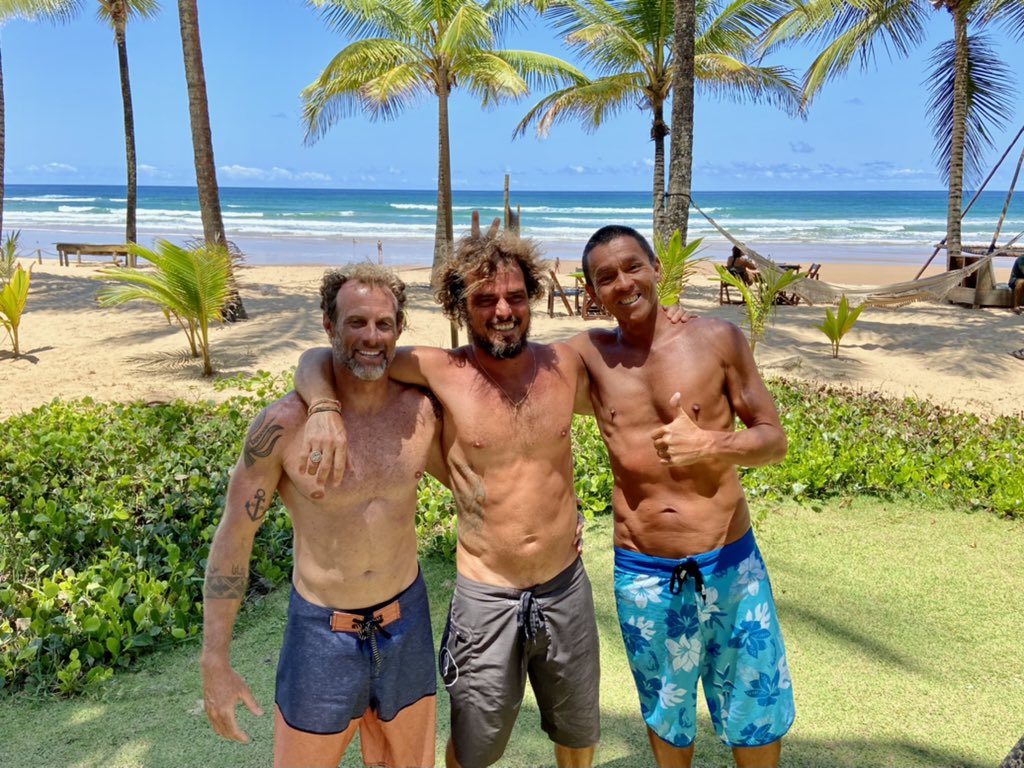 KINOSTOUR's tweet photo. Over thirty years of friendship…lot of 🌊🌊🌊 in our lives!🙏@dadoedusaad @moana.taipudefora.bahia @mauricio_pipa https://t.co/ALMx9VQa3P
